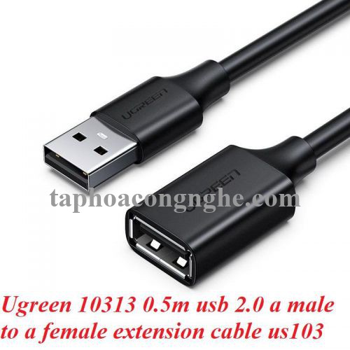 Ugreen 10313 0.5M màu Đen Cáp tín hiệu nối dài USB 2.0 lõi thuần đồng US103 30010313